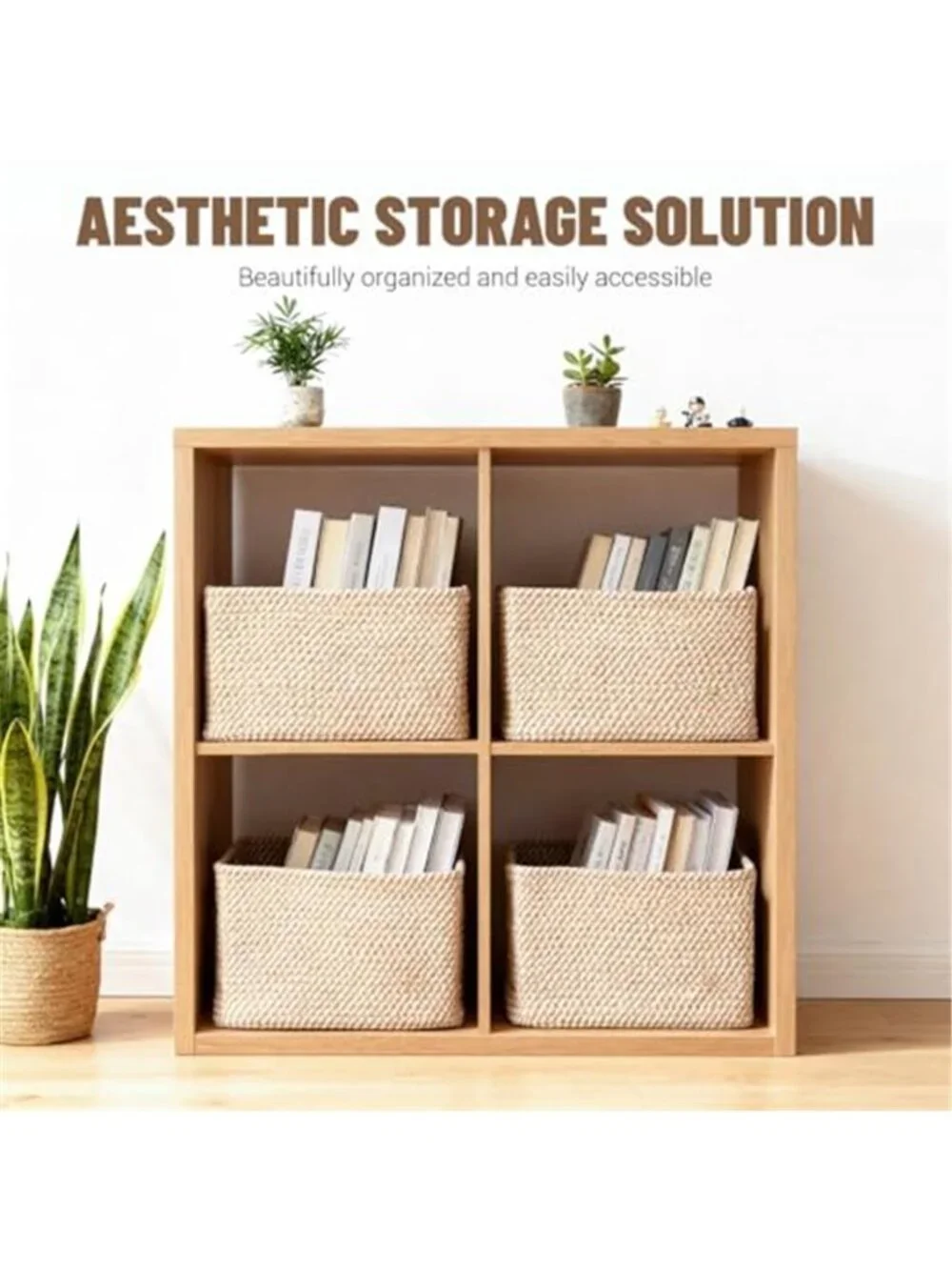 New 5 Pack Woven Storage Baskets, Decorative Storage Bins for Organizing